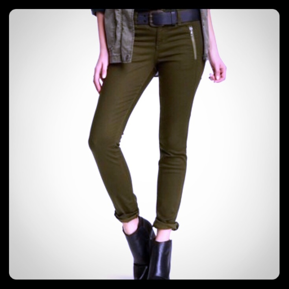 Joe’s Jeans - Olive Zip Skinny Jeans - (NWT)